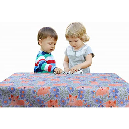 Splat Mat for Under High Chair/Arts/Crafts, Waterproof and Anti-Slip Splash Mat Floor Protector, Washable Highchair Floor Mat, 51 Inch Reusable Messy Mat and Baby Feeding Table Cloth (Dog)