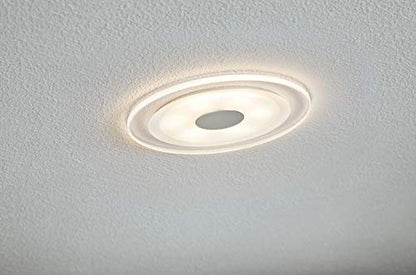 Paulmann Premium Whirl 3 x 4.9 W Recessed Ceiling Spotlight Set, Warm White, Satin Aluminium, Dimmable, IP23, 12 x 12 x 1 cm, Living Room