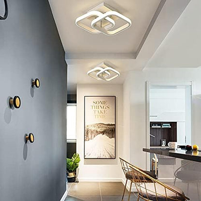 EIDISUNY LED Ceiling Light 22W Modern Square Design LED Ceiling Lamp Cool White/Natural White/Warm White/Metal Ceiling Lighting Fixture for Living Rooms Bedrooms Hallway Office 85V-265V (White)