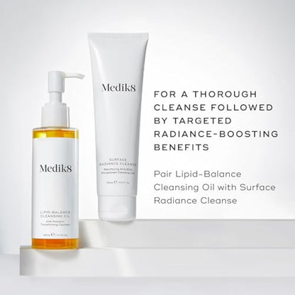 Medik8 Lipid-Balance Cleansing Oil - Makeup Dissolving Transforming Cleanser - Removes Impurities, Sunscreen & Waterproof Makeup - Nourishes & Balances Skin - All Skin Types - 140ml