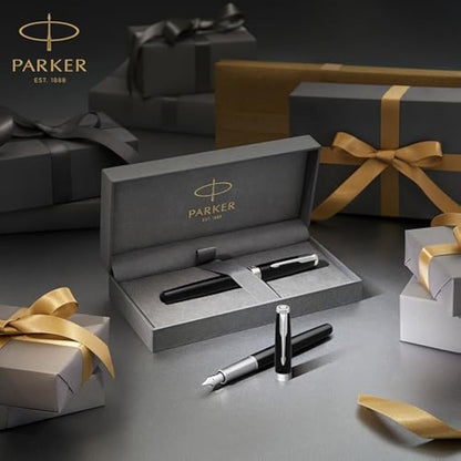 Parker Sonnet Fountain Pen | Stainless Steel with Gold Trim | Medium Nib | Gift Box