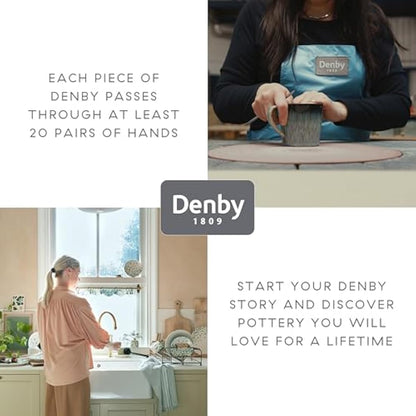 Denby - Halo Speckle Dinner Plates Set of 4 - Grey, Neutral Patterned Coupe Dishwasher Microwave Safe Crockery 26cm - Glazed Ceramic Stoneware Tableware - Chip & Crack Resistant