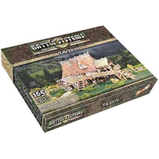 Battle Systems – Modular Fantasy Scenery – Perfect for Roleplaying and Wargames - Multi Level Tabletop Terrain for 28mm Miniatures – Colour Printed Model Diorama – (Tavern)