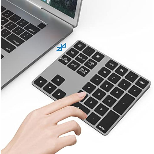 Yeemie Bluetooth Number Keypad Wireless Numeric Keypad - with 34-Keys, Portable Number Pad for All Laptop Desktop, Black