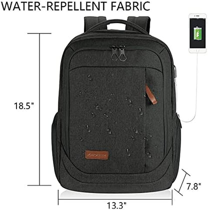 KROSER Laptop Backpack 17.3 Inch School Travel Computer Backpack for Laptop with USB Charging Port Water-Resistant Casual Daypack for Business College Work Bag Men/Women