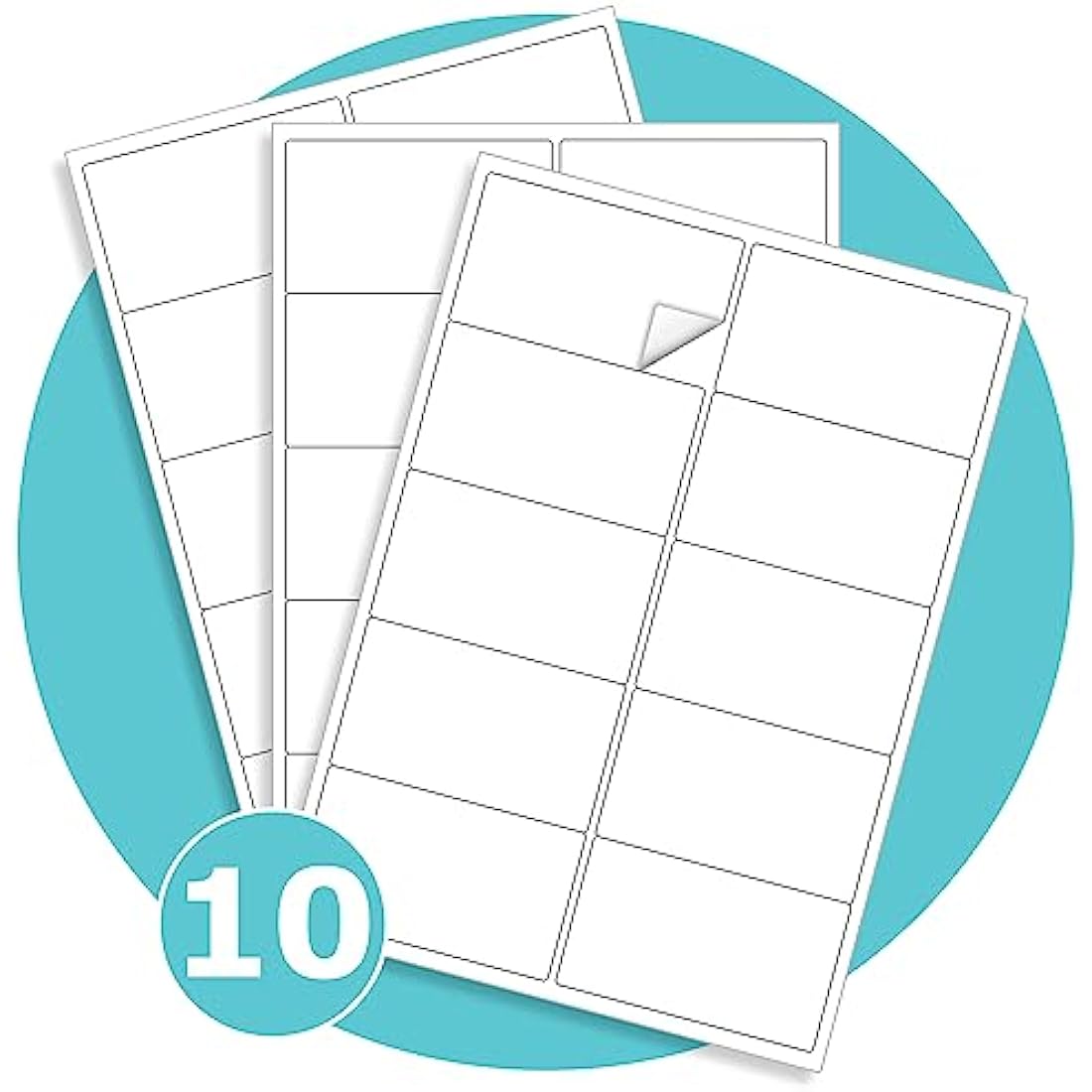 Triplast 50 x Multipurpose A4 Label Sheets - 10 Labels Per Sheet (99 x 57mm Each) - Easy Peel White Labels for Inkjet & Laser Printer - Address Labels, Shipping Labels, File Labels, DIY Stickers