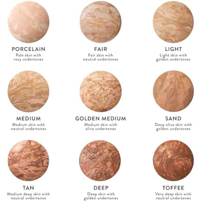 LAURA GELLER Baked Balance-n-Glow Illuminating Powder Foundation (Porcelain) Buildable Sheer to Light Coverage Baked Foundation, Satin Finish