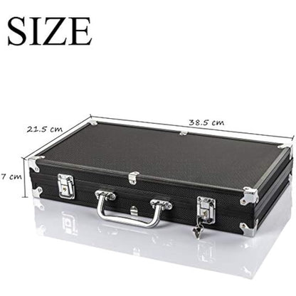 display4top 300 Piece Texas Holdem Poker Chips Set with Aluminum Case,2 Decks of Cards, Dealer, Small Blind, Big Blind Buttons and 5 Dice (300 Piece Chips)