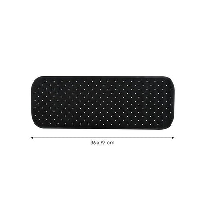 MSV Premium Shower Mat Bath Mat Bath Mat Antibacterial Non-Slip with Suction Cups – Black – Smells of Roses – Approx. 36 x 97 cm – Washable at 60 °C