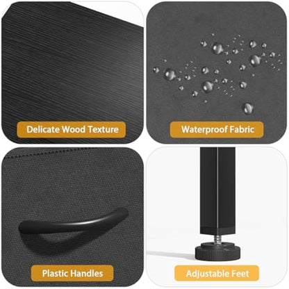 COWISH Tall Dresser with 6 Drawers, Vertical Bedside End Table and Chest of Drawers for Bedroom, Black Furniture with Fabric Drawer Nightstand Organizer Unit in Living Room, Closet, Entryway, Hallyway