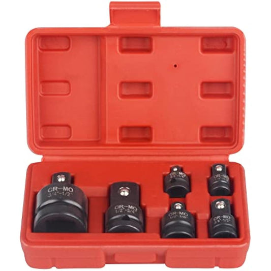 DAYUAN 6pcs Impact Socket Adapter Set, Chrome Molybdenum Steel Adaptor Reducer 1/4 3/8 1/2 3/4 Inch Square Drive Female to Male