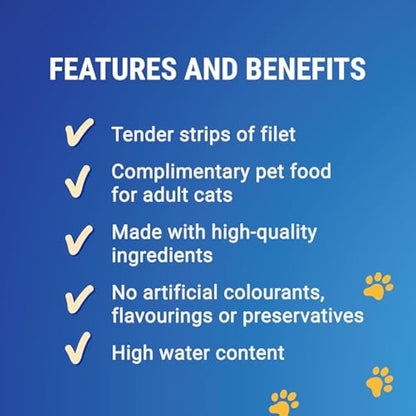 FELIX Soup Tender Strips Fish Selection Wet Cat Food 6x48g, (Pack of 8)