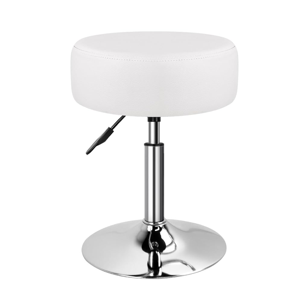 WKWKER Adjustable Vanity Stool for Makeup Room Swivel Makeup Stool Small Round Ottoman for Living Room Makeup Chair for Bedroom SPA Salon Studio