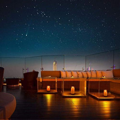 Led Flameless Candles, Battery Operated Flickering Candles Pillar Real Wax Moving Flame Electric Candle Sets Gold Glass Effect with Remote Timer, 4 in, 5 in, 6 in, Pack of 3 (Brown Glass)