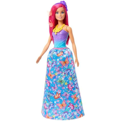 Barbie Advent Calendar with Doll & 24 Surprise Accessories Including Unicorn & 3 Pets, Transform Pink-Haired Fashion Doll into Mermaid, Fairy & More, HRG90
