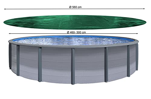 QUICK STAR Winter Swimming Pool Cover Round 180g/m? for Poolsize 460-500cm (16,5ft) Tarpaulin dimension ? 560cm Green