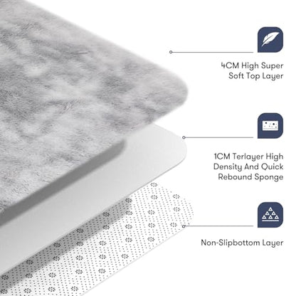 JOJOSEE Rugs Living Room, 160 x 230 cm Grey Area Rug, Anti Slip Soft Fluffy Shaggy Extra Large Floor Carpets Mat for Bedroom, Nursery Bedside (Light