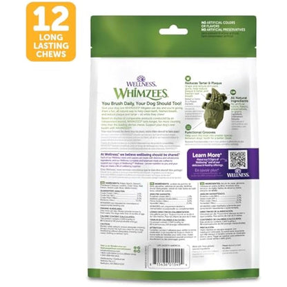 WHIMZEES by Wellness Alligator Natural Dental Chews for Dogs, Long Lasting Treats, Grain-Free, Freshens Breath, Medium Breed, 12 Count