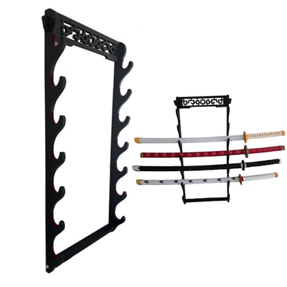 Dfdvye 7 Tier Velvet Padded Katana Stand - Samurai Sword Display Rack