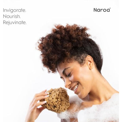NAROA Natural Soft Honeycomb Sea Sponges for Shower in Gift Box | Gentle Sea Loofah for Healthy Skin | Smooth Body Puff Relaxing Bathing Men Women (Medium)