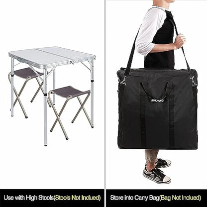 REDCAMP 2ft Samll Square Folding Camping Table, Portable Foldable Picnic Table with Adjustable Height for Beach Outdoor, 2 Heights (25/69)