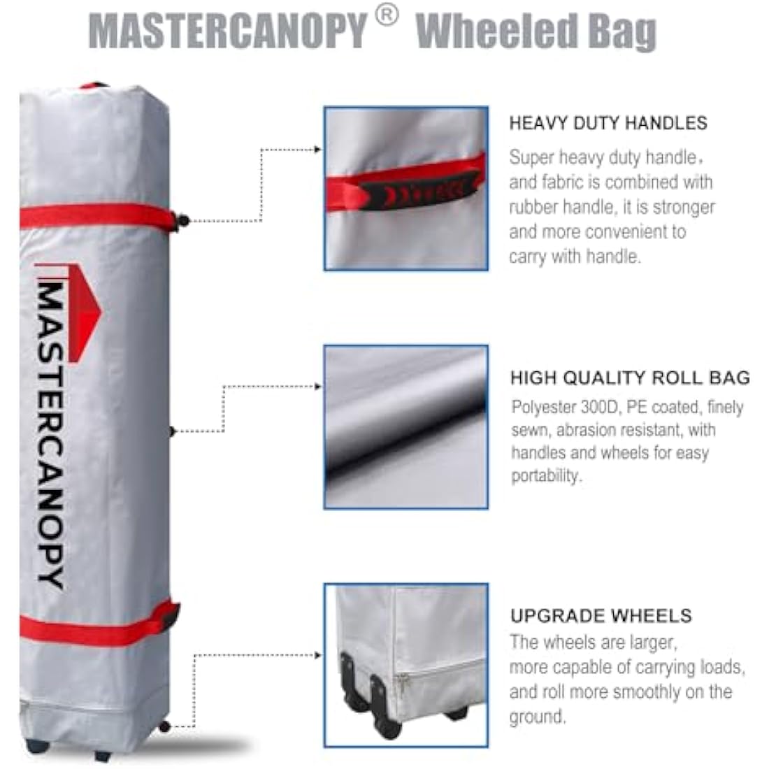 MASTERCANOPY Durable Ez Pop-up Gazebo Tent with Roller Bag (3x3M,Dark Grey)