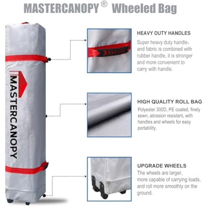 MASTERCANOPY Durable Ez Pop-up Gazebo Tent with Roller Bag (2.5x2.5M,Black)