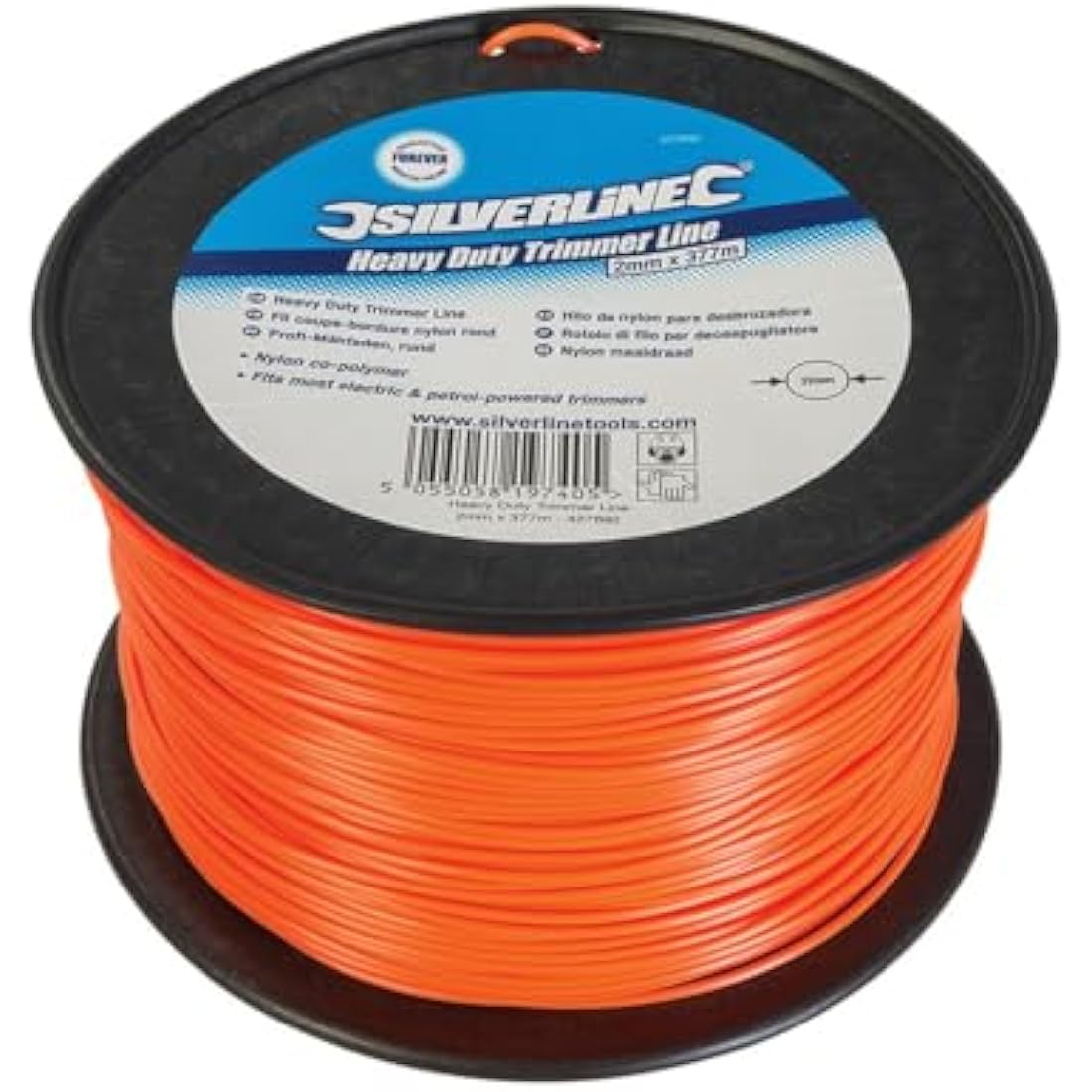 Silverline Heavy Duty Trimmer Cutting Line 2mm x 377m (427692)