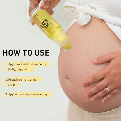 Organic Body Oil - Roll-on Massage - 100% Natural Ingredients and Vegan - Prevents and Reduces Stretch Marks - Improves Skin Elasticity - Nourishing and non-Sticky - Orange Blossom Scent - 100ml