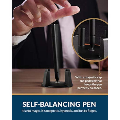 novium Hoverpen - Luxury Pen for Men & Women, Vertically Standing Executive Ballpoint Pen with Top Grade Free-Flowing Ink & Refill, Unique Gifts for Men, Cool Desk Decorations, office decor for Men