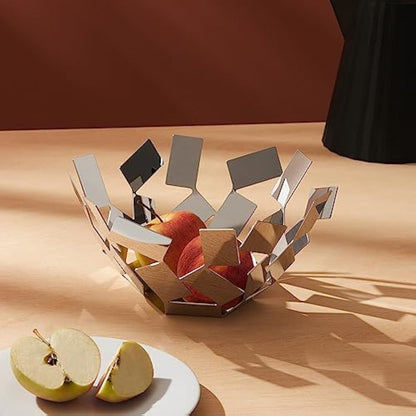 Alessi La Stanza Dello Scirocco Fruit Holder in 18/10 Stainless Steel Mirror Polished,27.3 x 12.7 x 27.3 cm, Silver
