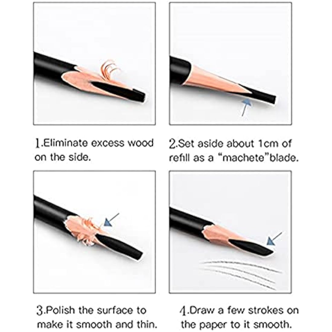 Go Ho 12 PCS Black Eyebrow Eyeliner Pencil Set, Waterproof Eyebrow Pencil,Long-lasting Sweat-proof Eyeliner Makeup Brow Tint Pen（Black）