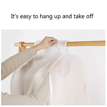 2PCS Zipper Dust Clothes Cover Waterproof Clothes Storage Wardrobe Suit Bags Closet Hangers Case Clothing Cover Dust Bag Hanging Organizer 2PCS