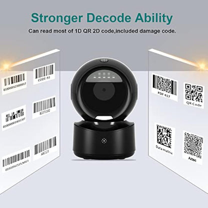NetumScan Automatic Omnidirectional Desktop Barcode Scanner, Hands-Free USB Wired QR Barcode Reader, 1D 2D Bar Code Image Sensing for Supermarket, Retail Store, Warehouse, Bookstore Pos System NSA5