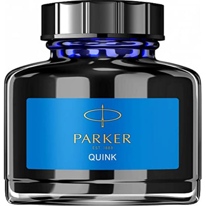 Parker Fountain Pen Ink Bottle | Washable Blue QUINK Ink | 57 ml Fountain Pen Refill.