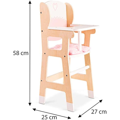 New Classic Toys 10775 Wooden Doll Chair with Pillow, Medium