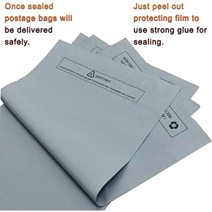 Large 50x Grey Mailing Bags 17” x 22” Polythene Self Seal Big Plastic Envelopes 100% Recyclable - Parcel Postal Postage Packaging Bags Strong Packaging Bags