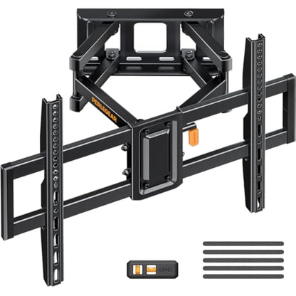 Perlegear TV Wall Bracket Swivels Tilts Extends, Full Motion TV Bracket for Most 37-82 Inch Flat&Curved TVs up to 60kg, MAX VESA 600x400mm