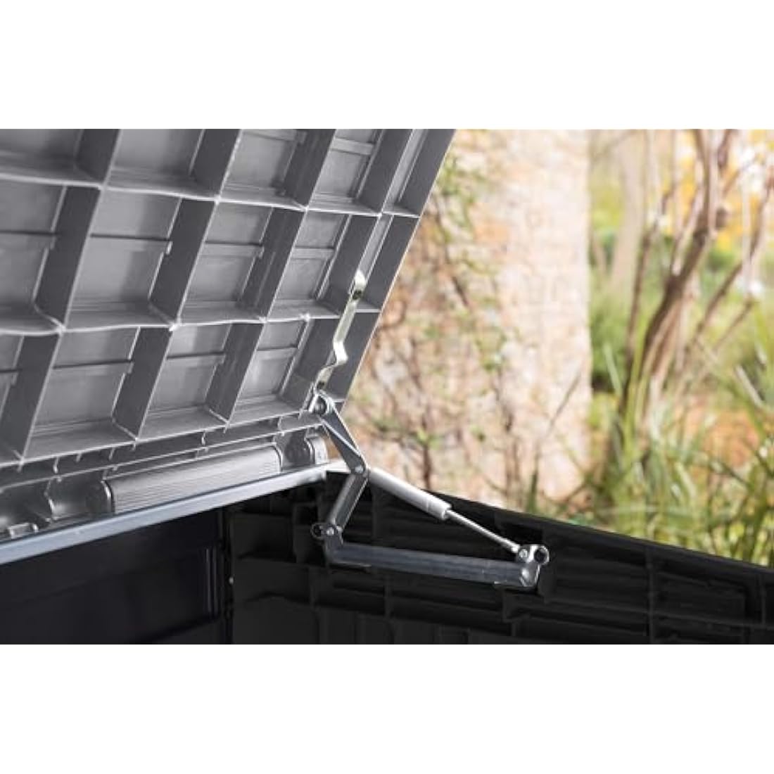 Keter Store it Out Nova Outdoor Garden Storage Shed, 32 x 71.5 x 113.5 cm, Dark Grey with Light Grey Lid