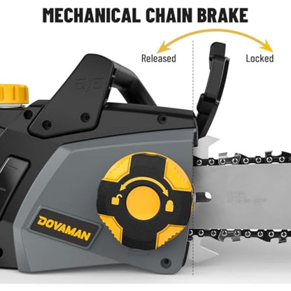 DOVAMAN 2400W Electric Chainsaw, One-Step Tool-Free Tensioning, 16 Inch Oregon Bar and Chain, 15m/s Chain Speed, 6m Power Cable, Auto Chain Lubrication, Powerful Chainsaw with Two Chains - DCS01A