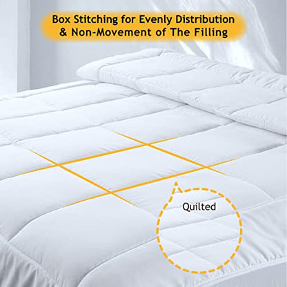 Threads For Bed 4 Season 2 in 1 Microfiber Duvet (4.5 tog + 9 tog), 13.5tog Single Size Detachable Anti-Allergy Quilt with Skin-Friendly Microfiber