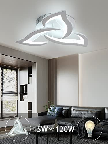 KAUCQI LED Ceiling Light 56CM 15W Modern LED Ceiling Lamp 6000K 1500LM Children's Room Light Petal Lamp for Living Room Bedroom Kids Room