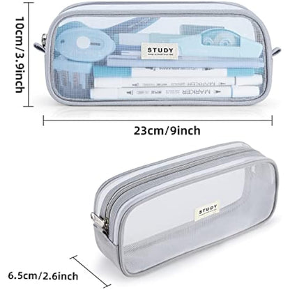 KALIDI Clear Pencil Case Large Pen Bag Stationery Pouch Cosmestic Make up Bag for Student School College Office