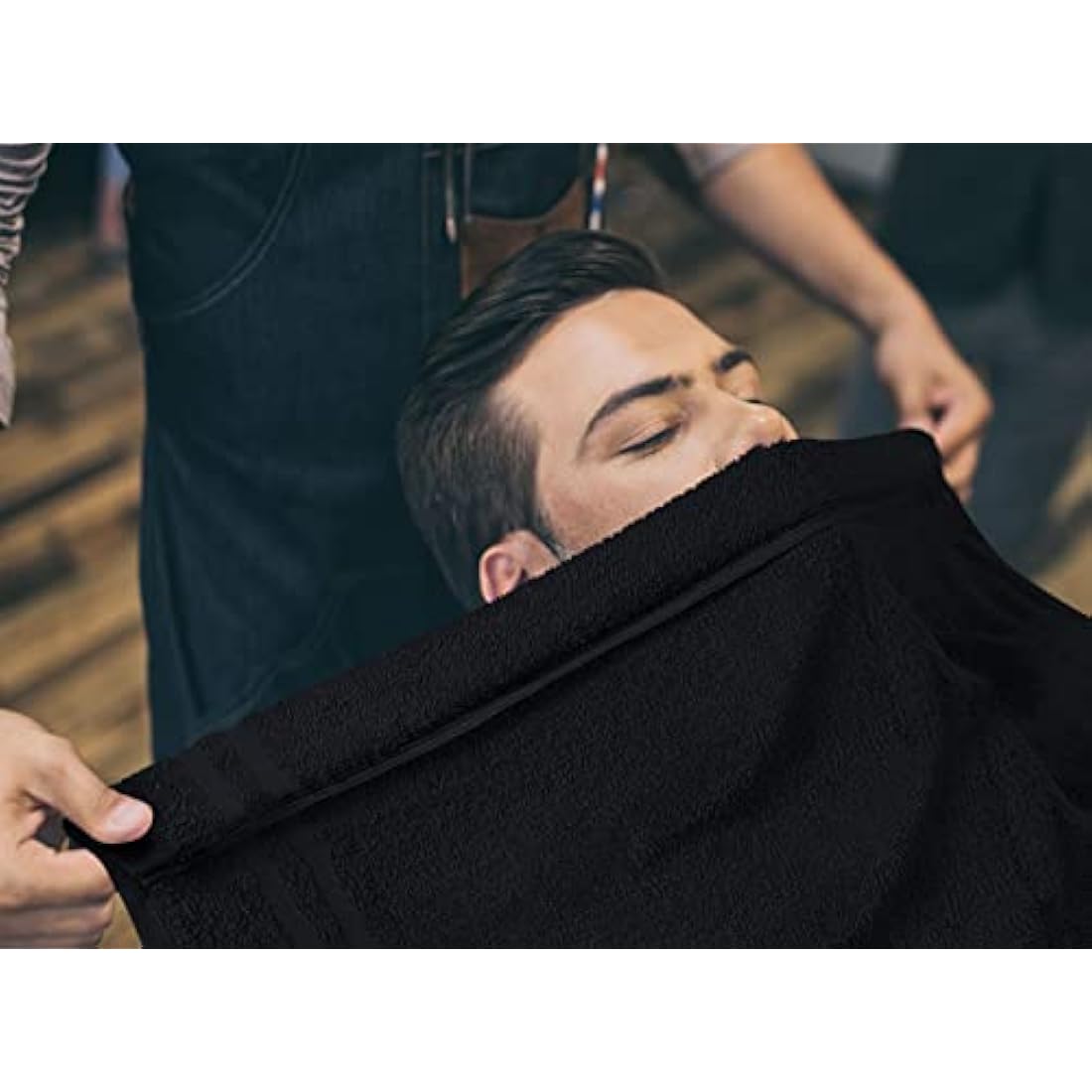 Utopia Towels - Cotton Bleach Proof Salon Towel (16x27 inches) - Bleach Safe Gym 100% Cotton Hand Towel (24 Pack, Black)