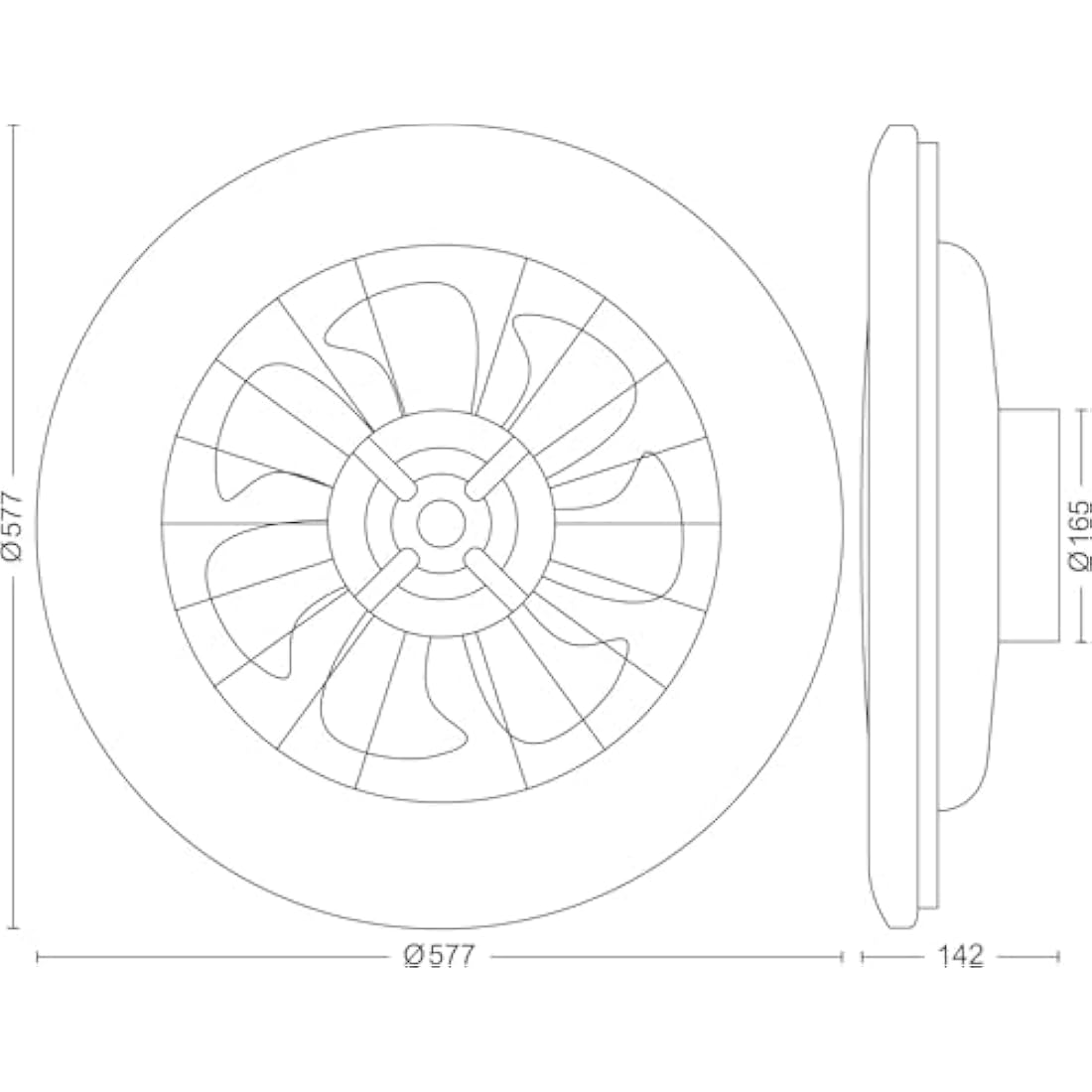 Philips LED Round Flat Fan Light 25W+60W with Remote Control [25W+60W - White] for Indoor Home Lighting, Living Room, Study, Office, Bedroom
