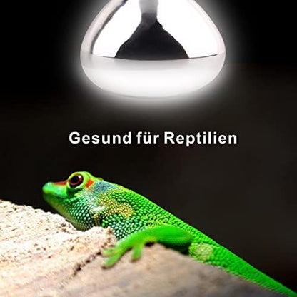 DERNORD UVA UVB Heat Bulb - Mercury Vapor Bulb Tortoise 80W for Turtle Snakes Bearded Dragon Vivarium Hedgehog Solar Spotlight Basking Bulbs E27 Screw