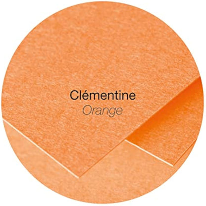 Clairefontaine - Ref 5593C - Pollen Envelopes (Pack of 20) - 165 x 165mm Sized, 120gsm Paper, Gummed Seal, Inkjet & Laser Printer Compatible, Acid Free - Clementine Orange