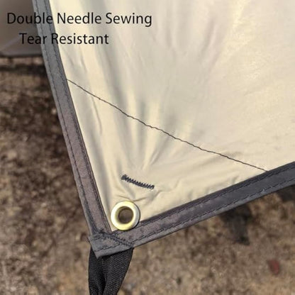 HIDEWALKER Camping Tarp Shelter 3x3m 3x4m 3x5m Lightweight Tent Tarpaulin Waterproof Tent Awning Canopy Basha Sunshade for Hiking Backpacking (Khaki, 3x4m)