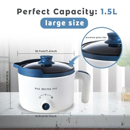 Ksedcon Electric Wax Melter, Candle Wax Melter for Candle Making with Lid, Double Boiler Wax Melting Pot with Pouring Spout (UK Plug)