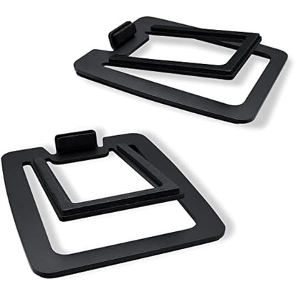 Sanyun SW601 15° Tilted Desk Speaker Stands for Compact 2''-3'' Computer PC Bookshelf Monitor Speakers, Steel Metal Base & Damping Foam Padding (Pair, Black)